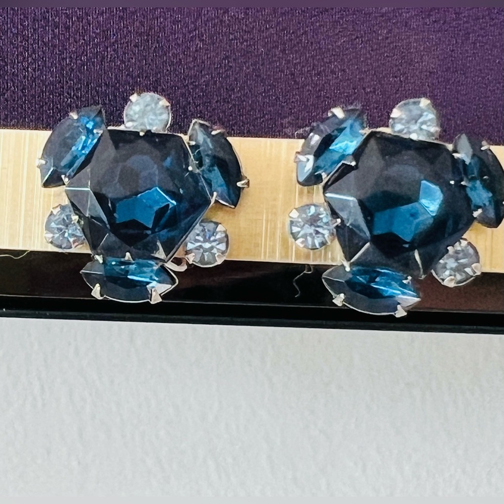 Beau Jewels Vintage clip on blue earrings